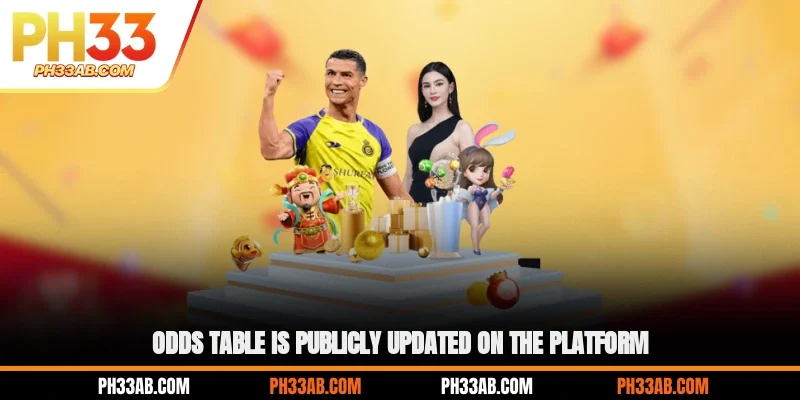 Odds table is publicly updated on the platform